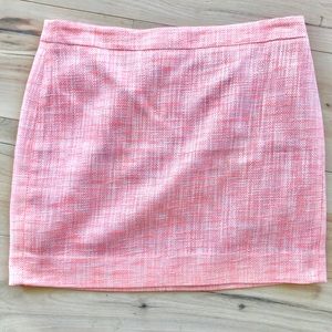 J. Crew Coral Shimmer Tweed Mini Pencil Skirt